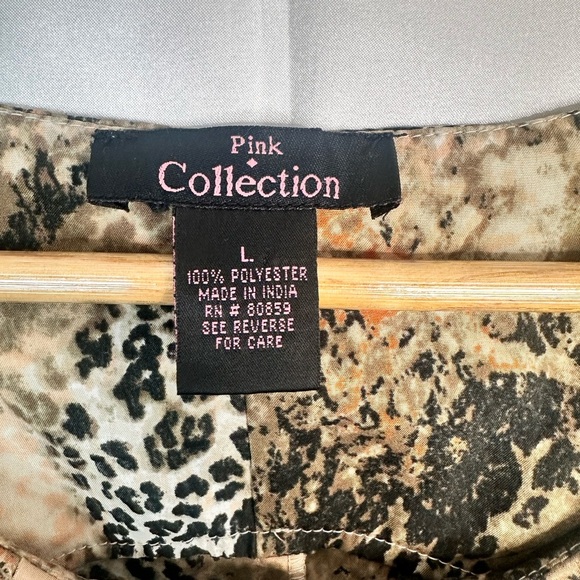 Pink Collection Sleeveless Tunic Animal Print Mixture Size Large - Picture 8 of 8